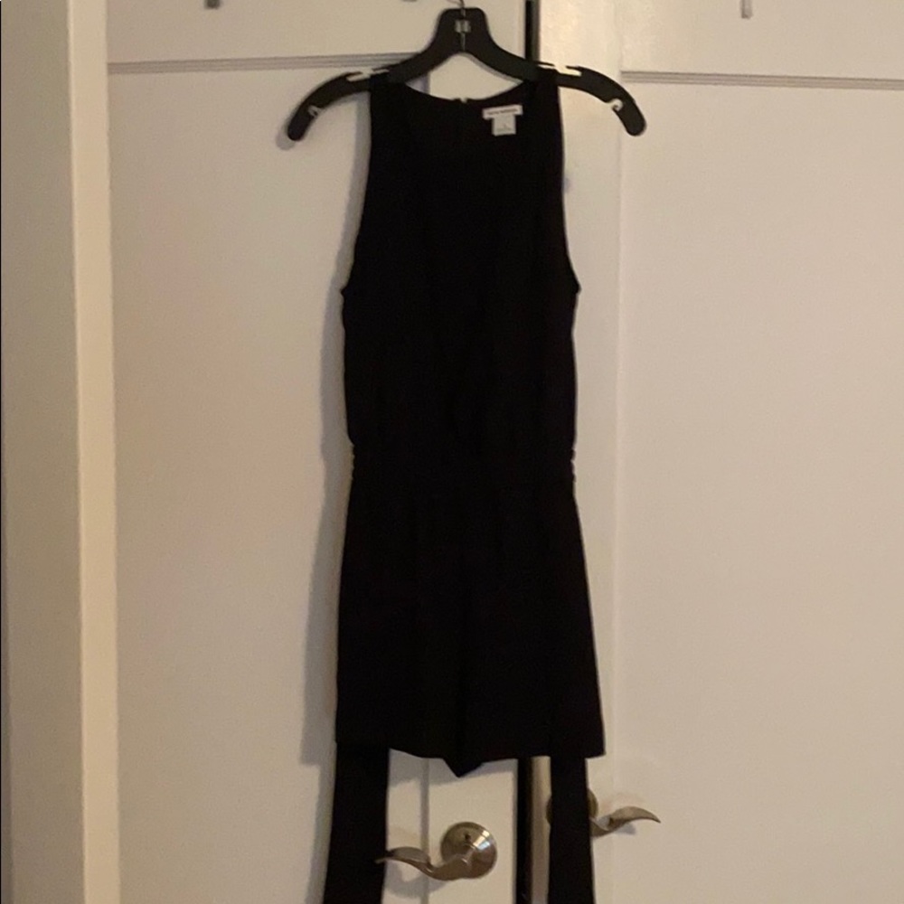 Club Monaco Black Romper with waist tie